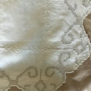 Gorgeous Vintage hand embroided tablecloth from Europe.